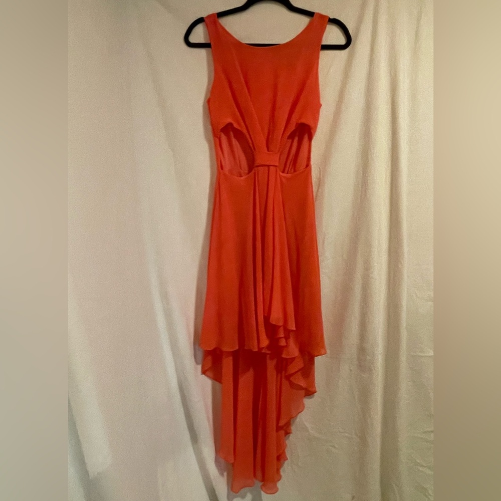 Love Orange High-Low Cutout Dress